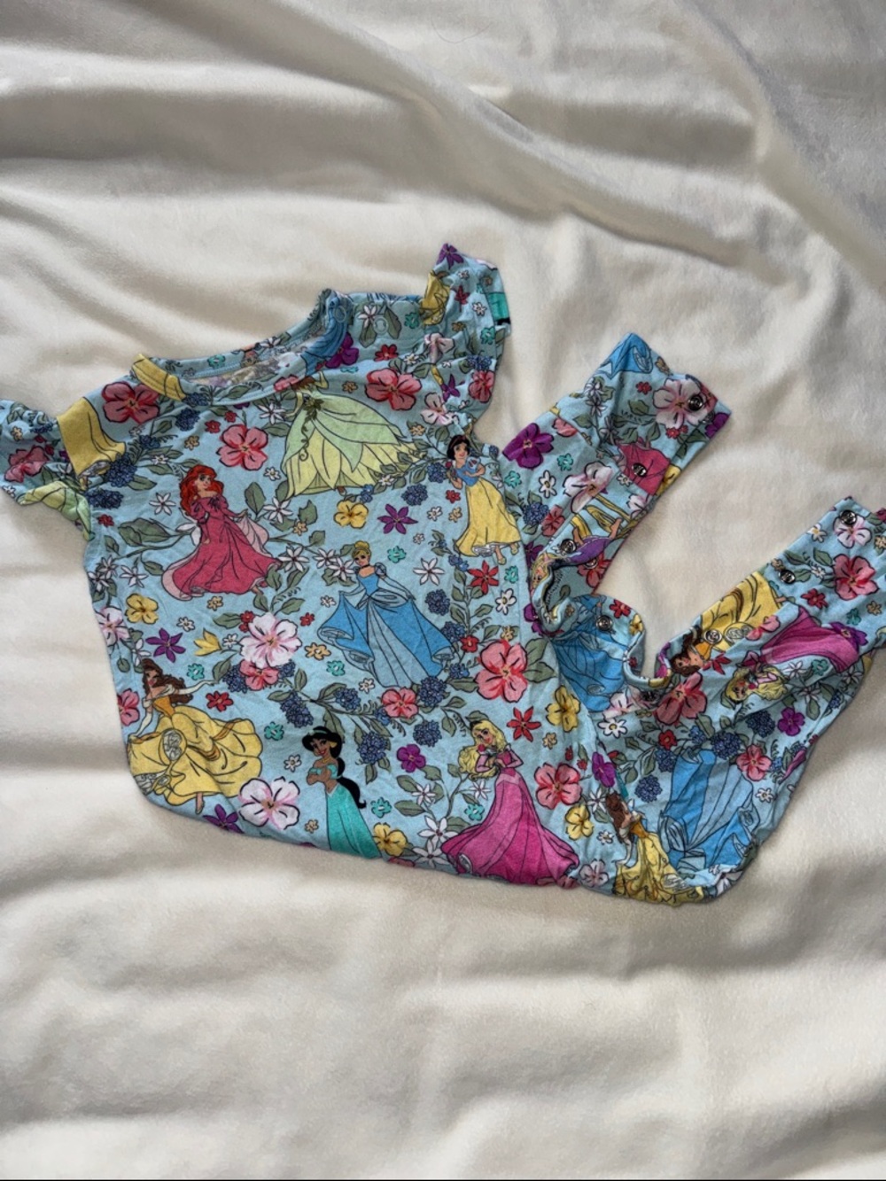 Posh Peanut Princess Tee Floral Princess Romper  9/12 months